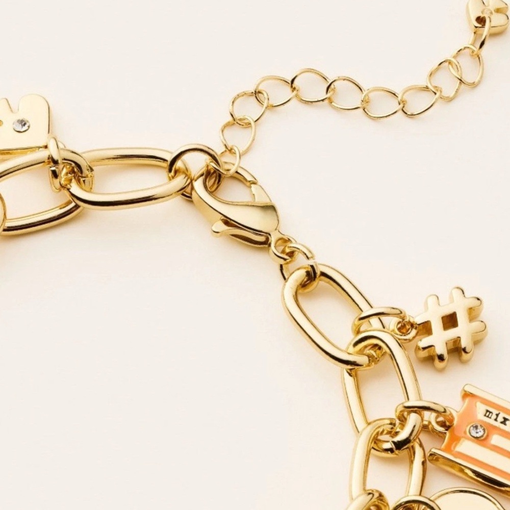 kate spade Gold Charm Bracelet with Pink and Black Accents - Picture 4 of 4
